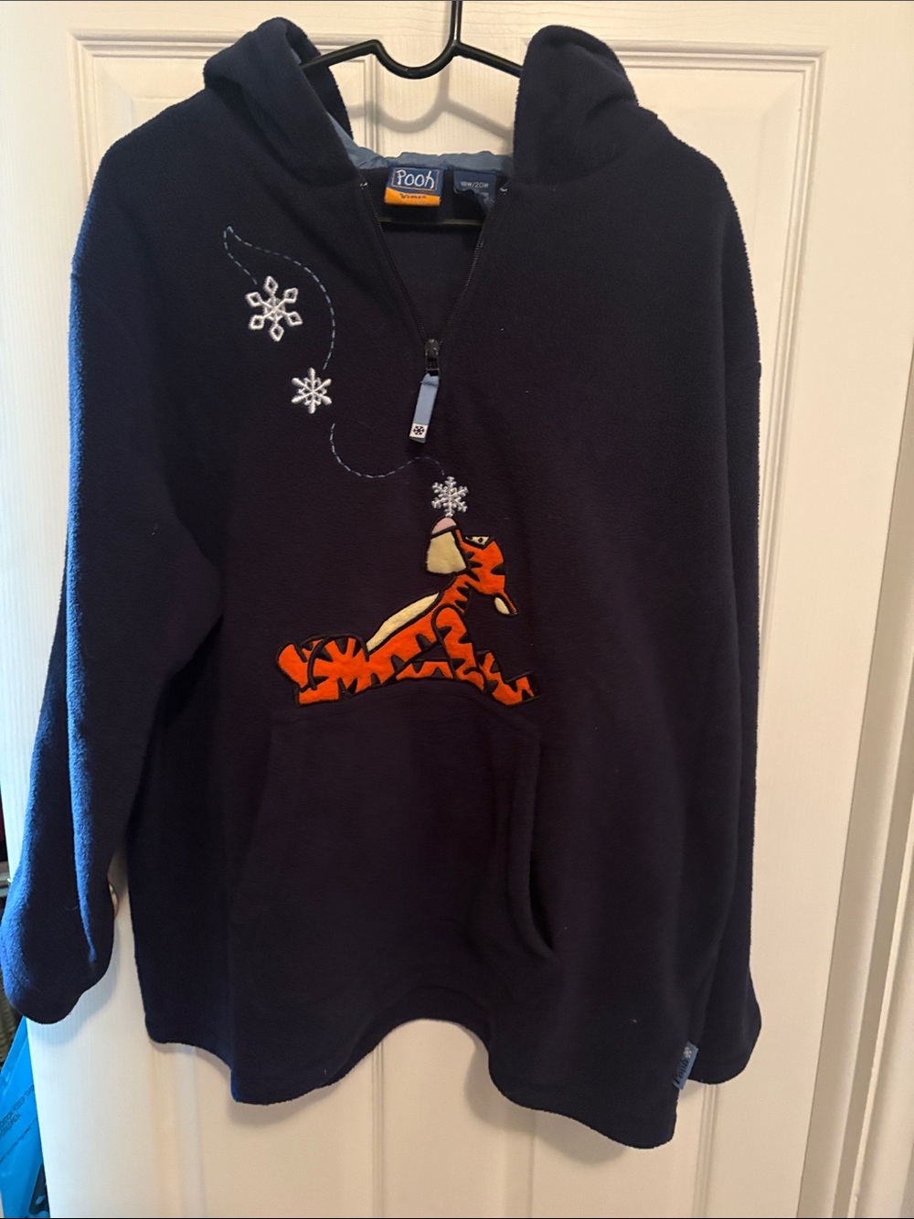 Pooh Navy Hoodie with Tigger Applique